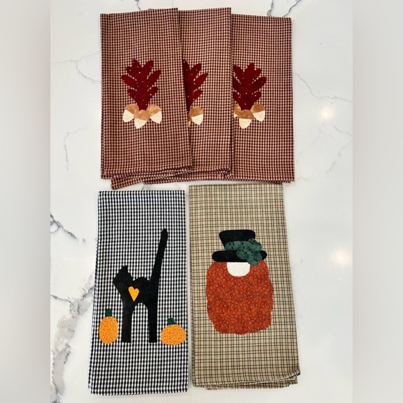 Bundle of 13 Seasonal/Holiday New & Used Embroidery Kitchen Tea Towels CUSTOM - Picture 5 of 17